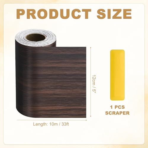 HARFINGTON Wood Grain Repair Tape 5" x33ft Self-Adhesive Repair Patch - color: Black Walnut, size: 5" x 33ft