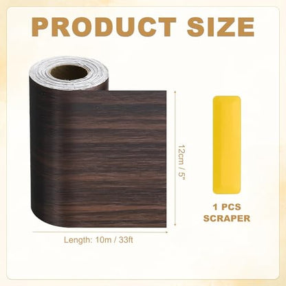 HARFINGTON Wood Grain Repair Tape 5" x33ft Self-Adhesive Repair Patch - color: Black Walnut, size: 5" x 33ft