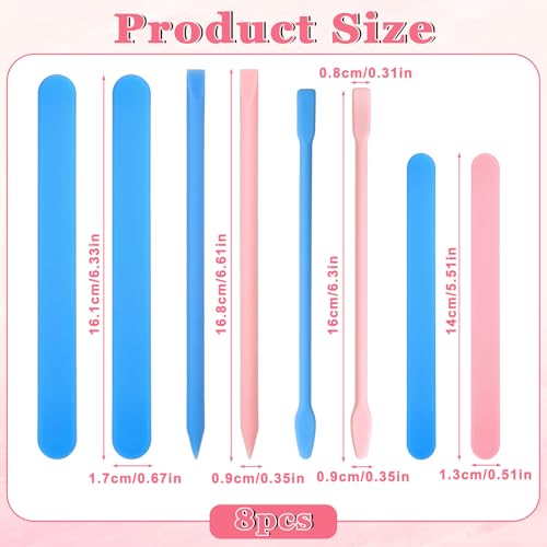8 Pcs Silicone Stir Sticks, Reusable Epoxy Resin Mixing Sticks