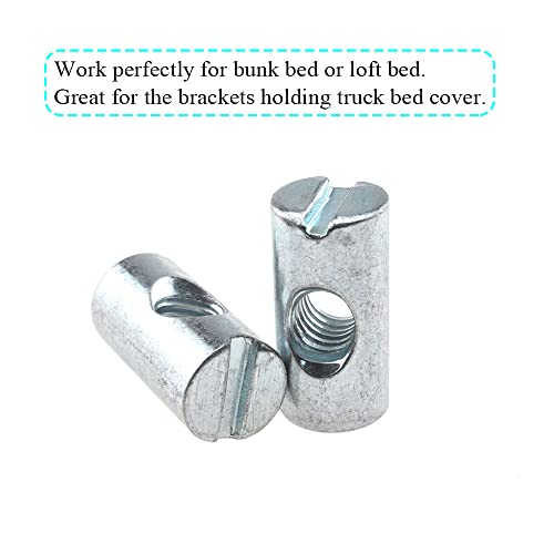 M6x20mm Barrel Nuts Cross Dowels Slotted Bolts Hardware Clean Tight Thread Proper Insert Sturdy Firm Holding Easy Install Align Smooth Screw in Snug Fit for Beds Crib Furniture Chairs 15PCS - size: M6x20mm-Silver-15Pcs