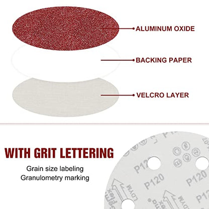 Awutzut 9 Inch 6 Hole Sanding Discs 150 Grit Hook and Loop for Drywall Sander 15PCS - style: 150 Grit
