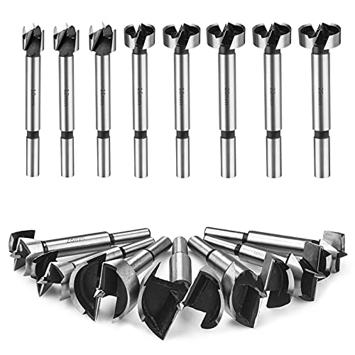 Forstner Bit Set 15 pcs - HPHOPE Forstner Bits for Wood, Wood Drilling with Round Shank, Drill Accessories, Ø10-50mm with Storage Case - size: 15Pcs Forstner Drill Bit (10-50mm)