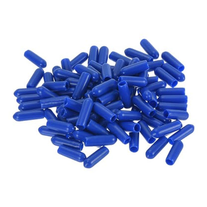 uxcell 100pcs Rubber End Caps 4mm ID Vinyl Round Tube Bolt Cap Cover Screw Thread Protectors Blue - color: Blue, size: 4mm