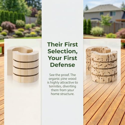 6 Pcs Termite Bait Station Monitoring Wood Replacement Insert Termite Stakes Bait Stations Wood Bases for Garden, Farms Monitoring System Detects Activity No Termiticide Included