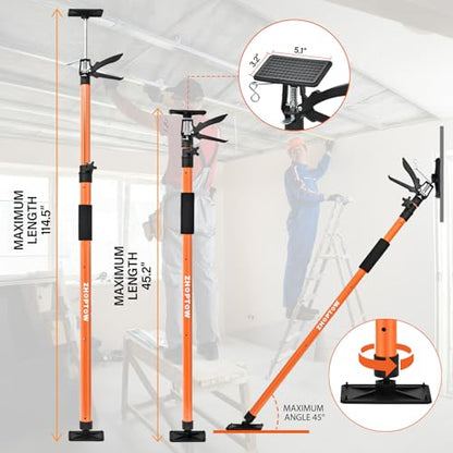 Adjustable Support Pole - Cabinet Jack, Drywall Lift, 45"-114" Adjustable Height, Supports Up to 154lbs, 3rd Hand,Cabinet Jacks for Installing cabinets,Ceiling, Cargo Bars - size: 45"-114" 2PC