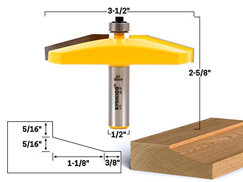 YONICO Raised Panel Cabinet Door Router Bits 3-1/2-Inch Diameter Bevel 1/2-Inch Shank 12151 - style: Bevel - 3-1/2" Diameter - 1/2" Shank