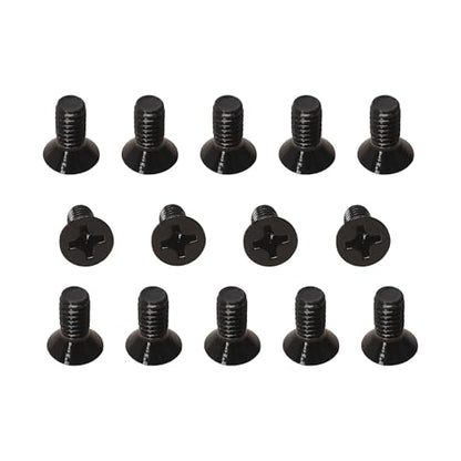 100 Pack 12-24 x 1/2" Black Flat Head Machine Screws, Full Thread - color: Black