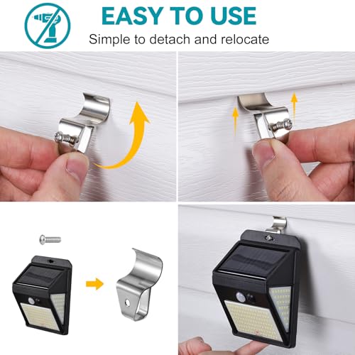 HUXOR Vinyl Siding Hooks with Screws, Siding Clips for Solar Light, 20 Pack - size: 20 Pack