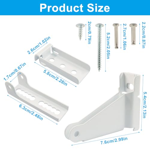 Reinforced Storm Door Closer Bracket Kit, White - color: White