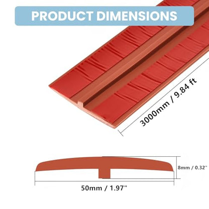 PVC T-Molding Floor Transition Strip 9.84ft x 1.97" (Yellow Oak Woodgrain) - color: Yellow Oak Woodgrain, size: 9.84 ft x 1.97 in