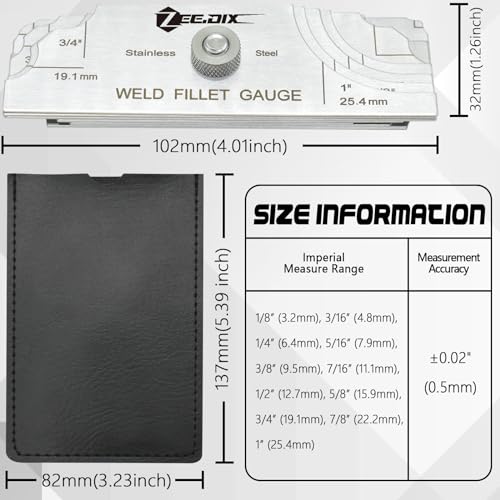ZeeDix Metal Fillet Weld Gauge Set - style: Weld Fillet Gauges