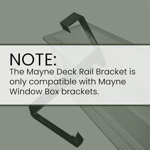 Mayne Adjustable Deck Rail Bracket, Window Box Railing Mount, 3-Pack