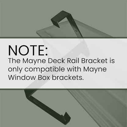 Mayne Adjustable Deck Rail Bracket, Window Box Railing Mount, 3-Pack
