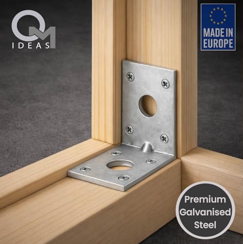 10 Pack Angle Brackets (1.97" x 1.97" x 1.38") Heavy Duty Corner Sleeper Bracket with Beading Timber Wood Metal Joining Fixing L Galvanised Steel Sheet Connector - size: 1.97" x 1.97" x 1.38"