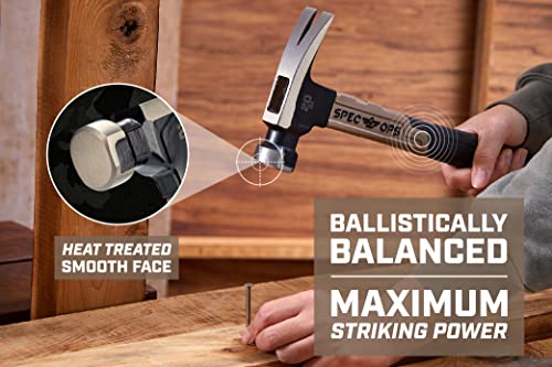 Spec Ops Tools Fiberglass Hammer for Framing, Carpentry & Demolition, Rip Claw, Shock-Absorbing Grip, 13 Inch Handle 20 Oz - size: 20 Oz Rip Claw
