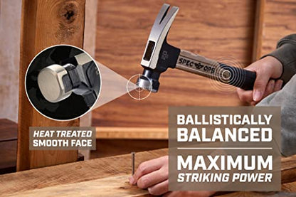 Spec Ops Tools Fiberglass Hammer for Framing, Carpentry & Demolition, Rip Claw, Shock-Absorbing Grip, 13 Inch Handle 20 Oz - size: 20 Oz Rip Claw