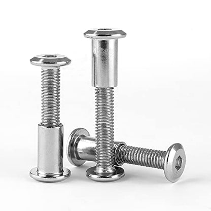 M6x30mm Hex Drive Socket Cap Bolt, Silver, 10 Pair (20 Piece) - color: Silver, size: M6x30mm