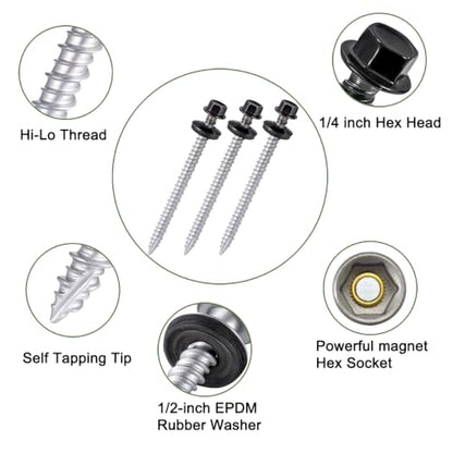 150Pcs Metal Roofing Screws #10x2-1/2 Waterproof Screws for Roof Repair - size: #10x2-1/2"