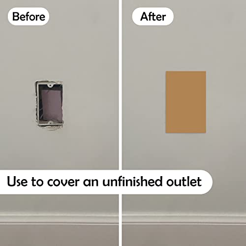 Rubber Bond Self-Adhesive Rubber Wall Outlet Cover Plate 5 Pack - Easy to Apply Peel & Stick Drywall Hole Patch - 5x3 Inch Screwless Blank Wall Plate Cover - Premium Rubber Wall Hole Cover (Brown) - color: Brown, size: 5x3 Inch Rectangular