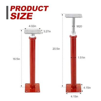 Screw Jacks Home Leveling, 16.5-20.5" House Floor Jacks 6600lbs - size: 2X