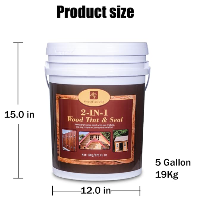 Light Natural Oak Advanced 5 Gallon Wood Sealant & Finish | Enhances Wood Grain | Flexible, Crack-Resistant Coat for Inside/Outside Terrace and Fence,Planting Boxes,Non-Toxic - color: Light Natural Oak, size: 5 Gallon