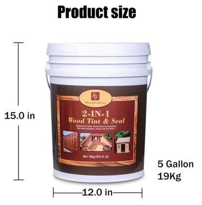 Light Natural Oak Advanced 5 Gallon Wood Sealant & Finish | Enhances Wood Grain | Flexible, Crack-Resistant Coat for Inside/Outside Terrace and Fence,Planting Boxes,Non-Toxic - color: Light Natural Oak, size: 5 Gallon