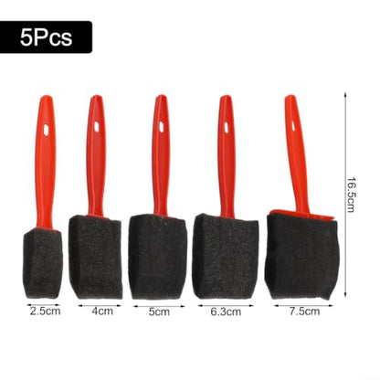 5-Piece Foam Paint Brush Set for Oil Stain & Polyurethane Painting