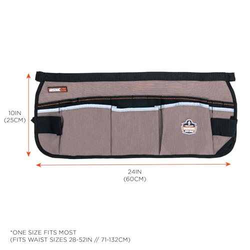 Ergodyne Arsenal 5706 Canvas Waist Tool Apron with 13 Pockets, Gray