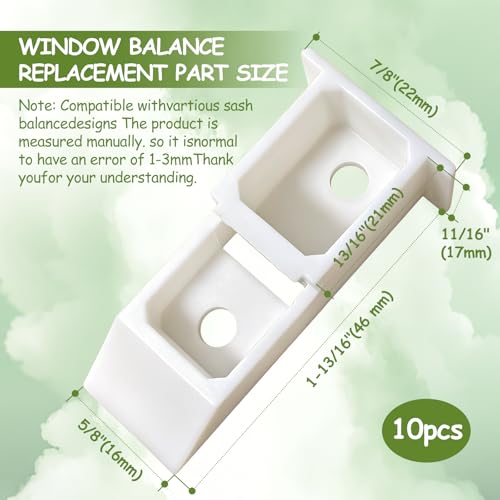 10 Pack, Window Balance Top Guide Replacement, White