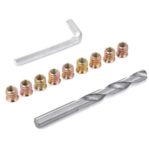 50 Pcs 5/16"-18x12mm Threaded Inserts for Wood for Furniture Reinforcement - size: 5/16"-18x12mm
