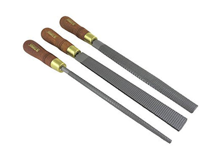 Narex 854203 3 Piece Set Course Cut Round Rattail, Half Round and Rectangular 250 mm Cabinetmaker Wood Rasp