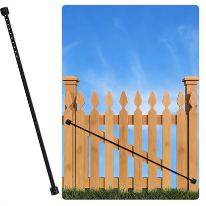 8' Telescopic 63" - 95" Anti Sag Gate Brace Kit for Wooden Fence Black Steel Adjustable Gate Brace, Privacy Gates Hardware Kit for Outdoor Vinyl and Wood Fence Gates
