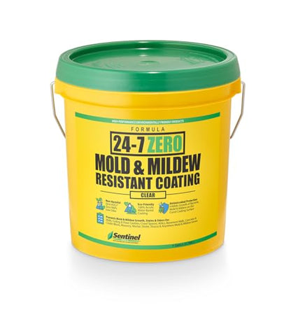 Sentinel 24-7 ZERO Mold & Mildew Resistant Coating – 100% Acrylic Waterproof Protective Coating - 1 Gallon, Clear - color: Clear, size: 128 Fl Oz (Pack of 1)