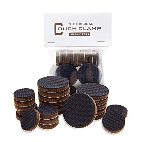 Couch Clamp Furniture Pads (24 Pack) - No-Slip Rubber Grips for Sectional Couches and Furniture - Adhesive Floor Protectors with Anti-Skid Rubber Feet - Prevents Scratches, Floor Damage, and Slippage - style: Pads