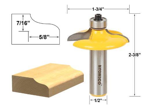 YONICO Cabinet Door Edge Router Bits Set 4 Bit 1/2-Inch Shank 12401 - style: 4 Bit Set - 1/2" Shank