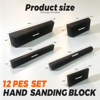 Sanding Blocks 12Pcs EVA Foam Wet Dry Sponge for Auto Wood