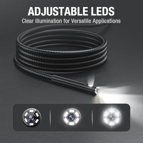 Teslong 5'' Dual Lens Borescope Camera for Wall & Engine Inspection - size: 16.5FT