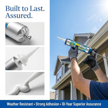Tylove 9900 Silicone Waterproof Sealant for Roof, Wall, Fish Tank, RV & Metal Repair | Heat, Tear, Stretch & UV Resistant, Non-Toxic (Matte White) - color: Matte White