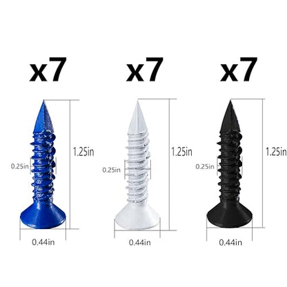 Wensilon 1/4" Concrete Screws Kit, 75 PCS Blue Black White Masonry Screws with Flat Head, Rust Resistant Coating Cement Screws for Concrete, Brick, Block and Stucco, Includes Driver Bit - color: Blue/Black/White, size: 1/4" kit