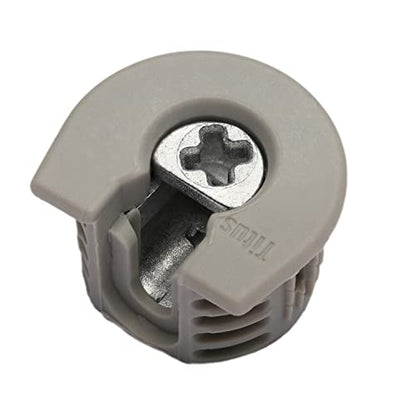 Titus 100 Pack System 6 Cam Connector for 19mm Panel, Drop-In, Cam Lock Nut Furniture Fastener, Non-Outrigger, Gray Finish - size: 100 Pack, style: Gray Finish