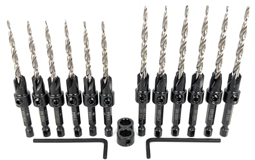 FTG USA 6 Pc #8 (11/64") 6 Pc #10 (3/16") Tapered Countersink Drill Bit Set - size: #8#10, style: Same Sort 6 Pc
