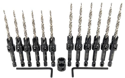 FTG USA 6 Pc #8 (11/64") 6 Pc #10 (3/16") Tapered Countersink Drill Bit Set - size: #8#10, style: Same Sort 6 Pc