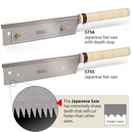StewMac Japanese Fret Slotting Saw with Depth Stop, Pull-Stroke