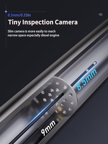 Ralcam Two-Way Articulating Borescope with Light, Slim Probe - style: 8.5mm Lens-10.0ft Semi-Rigid Cable