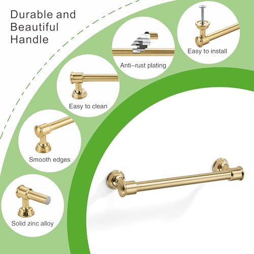 TUNNY 10 Pack Cabinet Handles-4"/102mm Screw Spacing Champagne Bronze Cabinet Pulls Drawer Pulls Cabinet Hardware Kitchen Cabinet Handles for Bathroom Dresser Pulls TU10187 - color: Champagne Bronze, size: 4"(102mm)Hole Center-10Pcs