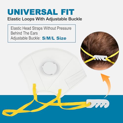 LotFancy N95 Mask for Adults, NIOSH Approved, N95 Face Mask with Valve