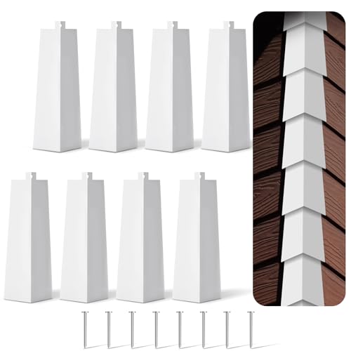 Therwen 8 Pcs White Aluminum Siding Corners Outside