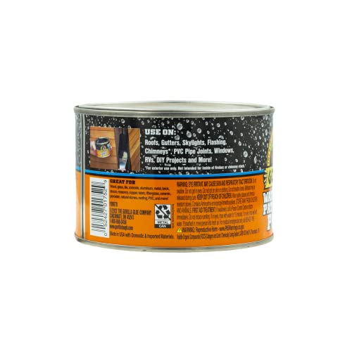 Gorilla Waterproof Patch & Seal Rubberized Sealant Paste, Black, 1lb Can - color: Black, size: 1 - Pack