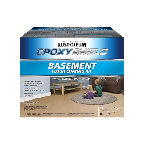 Rust-Oleum EpoxyShield Satin Tan Basement Floor Coating Kit - color: Tan