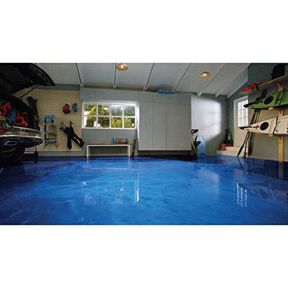 RockSolid Metallic Garage Floor Coating, Brilliant Blue - color: Brilliant Blue, size: 128 Fl Oz (Pack of 1)
